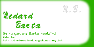 medard barta business card
